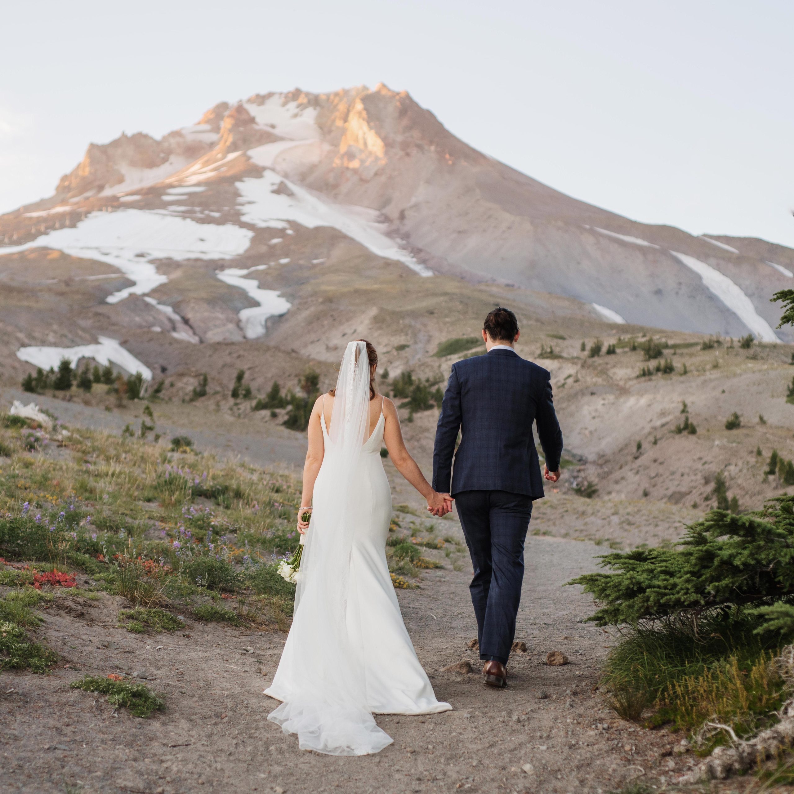 Bride and Groom Holding Hands Danielle Peterson Photography PNW Weddings
